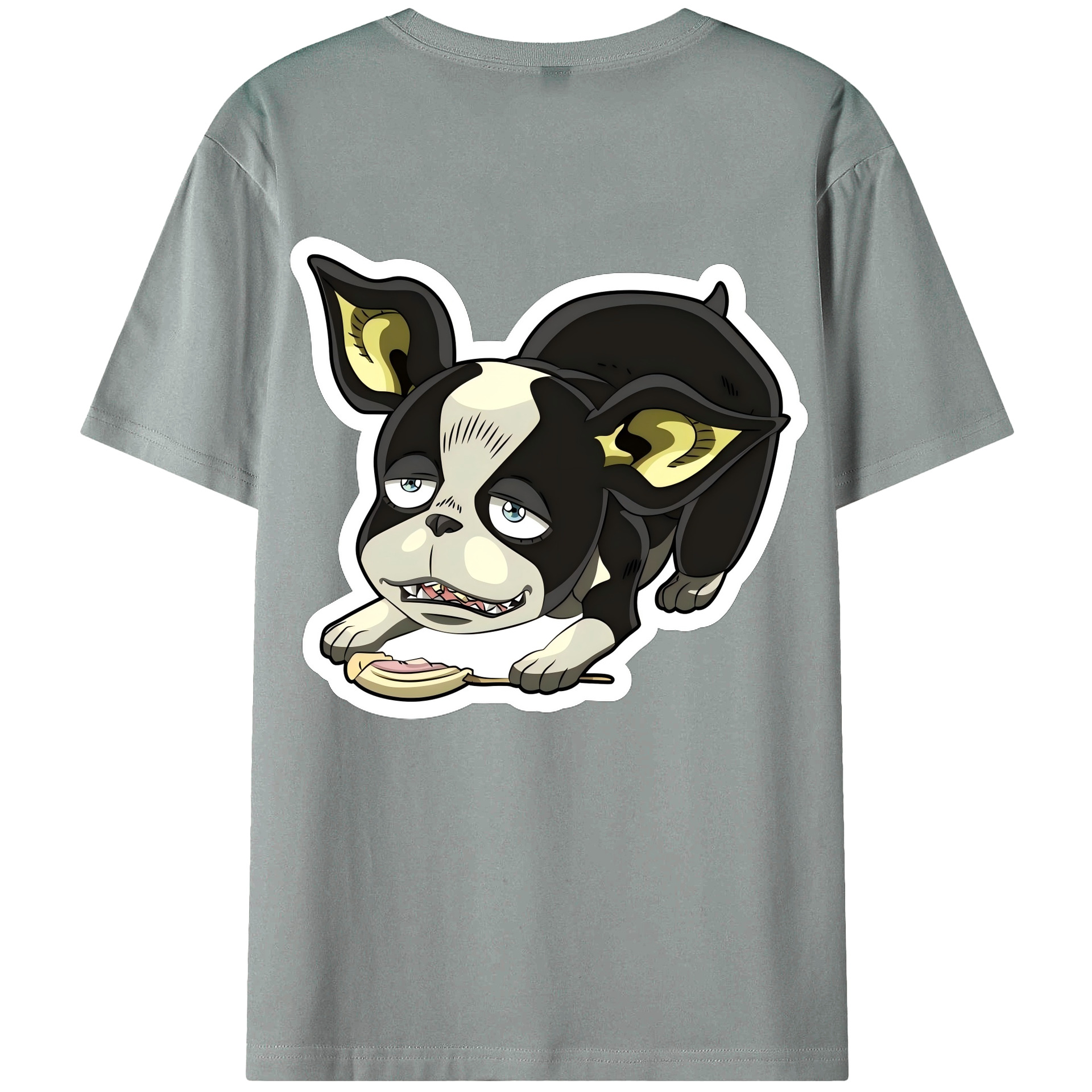 （画像用） ジョジョの奇妙な冒険 イギー JoJo's Bizarre Adventure Iggy 綿100％ メンズ半袖Tシャツ（バックプリント） 通気性